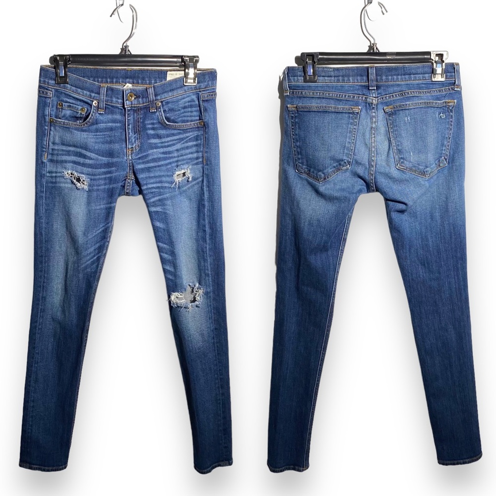 RAG & BONE Dre Slim Boyfriend Jeans Phoenix Distressed